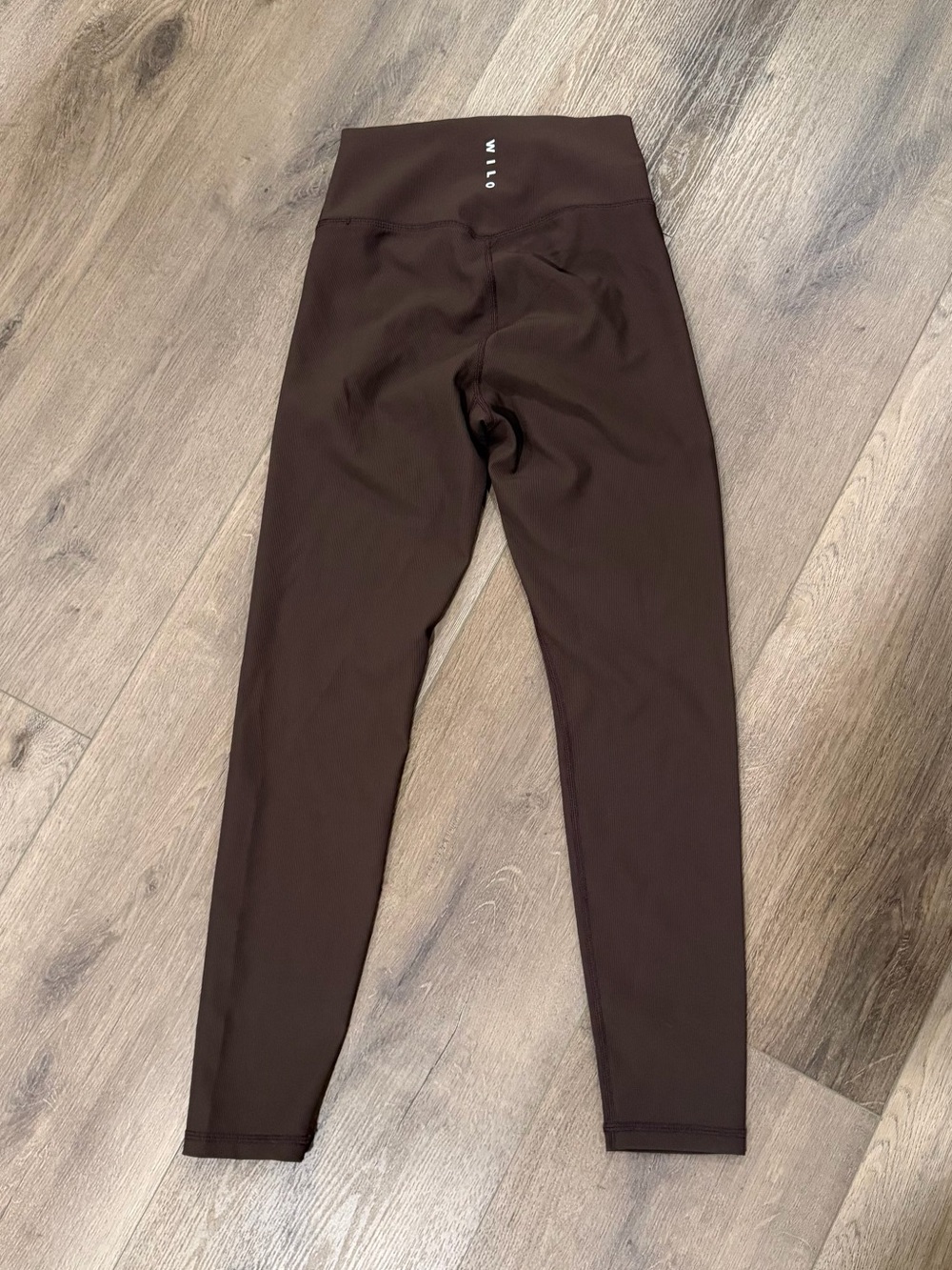 NWT WILO Chocolate Brown Ribbed Leggings Small